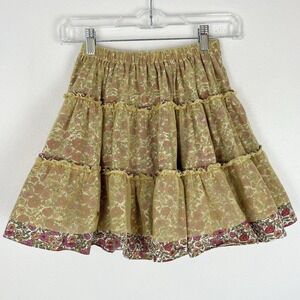 Lola et Moi Little Girl Circle Skirt Size 4 Tiered Floral Tulle Overlay Twirl